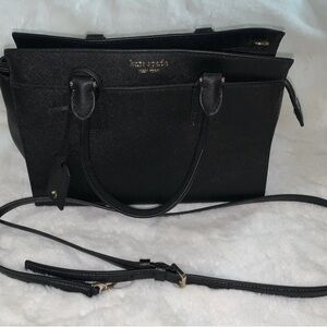 NEW Kate Spade Black Double Handle Handbag Shoulder Strap Satchel